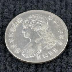 1811 Cap Bust Lettered Edge 50 Cent Coin, Philadelphia Mint