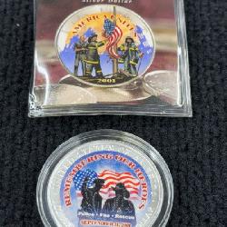 2001 Silver Eagle Remembering Our Heroes 9/11 Memorial Coin, Philadelphia Mint