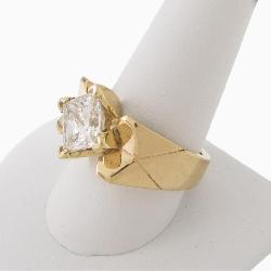 Estate 4.01CT, 14K YG Diamond Solitaire Ring
