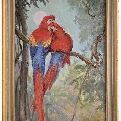 Wm Edouard Scott 20x14 O/C Moonlight Lovebirds