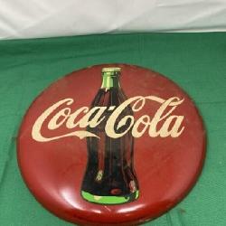 1990 Coca Cola Round Metal Sign