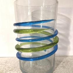 Blenko Art Glass Joel Myers Swirl Vase Hand Blown
