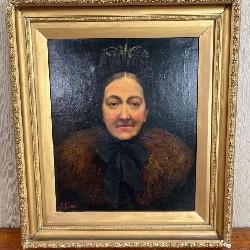 J. Holland, Fur Stole Portrait, 19th C
