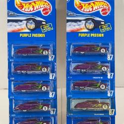 Hot Wheels Blue Card Purple Passion Die-Cast Cars Lot of Ten