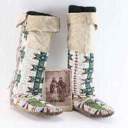 Beaded High-Top Moccasins