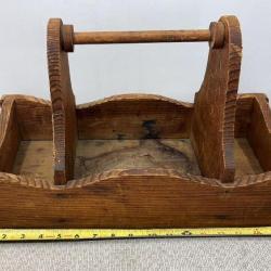 Antique primitive wooden caddy