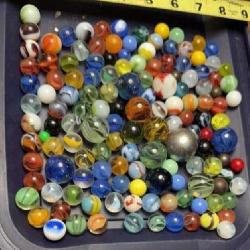Vtg Mix of Marbles, Shooters, translucent,