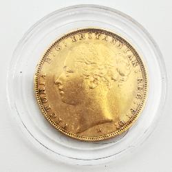 1884 Queen Victoria Young Head Sovereign Gold Coin