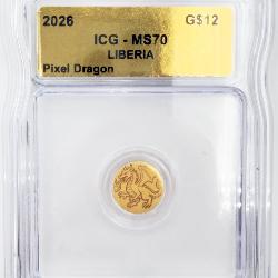2026 Republic of Liberia $12 Pixel Dragon 1/1000oz
