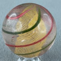 Glass Marble W/Latticinio Core, Possibly Antique German Handmade, Appr, 2”D
