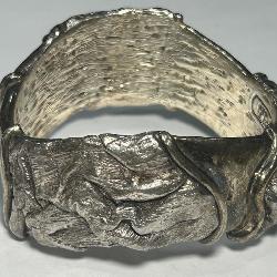 STERLING SILVER SIGNED BANGLE BRACELET 52.80GRS