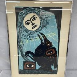 Framed 1970 Woodcut Print by Dale De Armond, 16×22