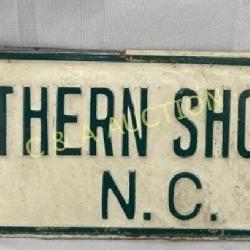 Metal License Plate, 'Southern Shores N.C.' with G