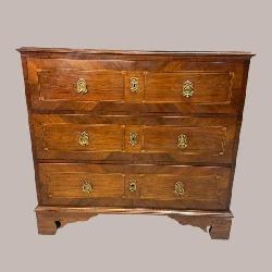 18TH CENTURY MAHOGANY INLAID 3 DRAWER CHEST