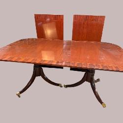 BAKER MAHOGANY BANDED BANQUET TABLE