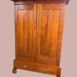 19TH CENT WALNUT EMPIRE WARDROBE