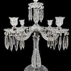 DUNCAN MILLER 5 LIGHT CRYSTAL CANDELABRA