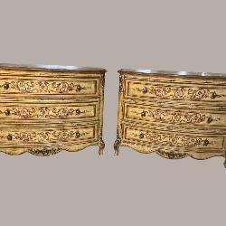 2 PULASKI PAINT DECORATED QUALITY 3 DRAWER CHESTS