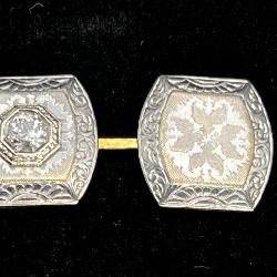 Antique Platinum Over 14K Gold Diamond Cufflinks