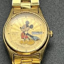 Vtg Woman;s Gold Tone Mickey Mouse Seiko Watch