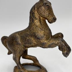 Antique Cast Iron Prancing Horse Coin Bank