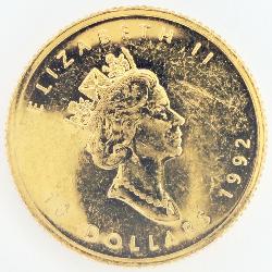 Uncirculated 1992 Canadian $10 AU Maple Leaf Coin