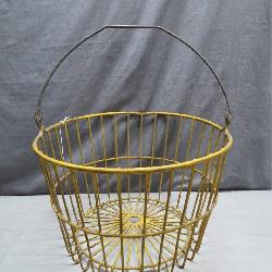Vintage Yellow Wire Egg Basket