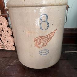 Red Wing 8-Gallon Stoneware Crock with Patented 1915 Date