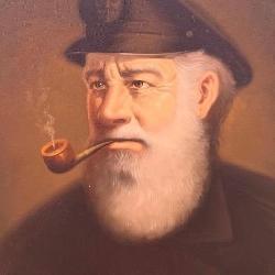 Quality Vintage Sea Captain Oil on Canvas Signed A