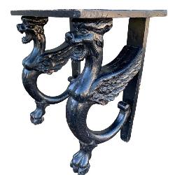 Salvaged Antique Raven Black Winged Griffin Leg Ca