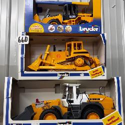 #660 Bruder Construction Lot of 3 NIB Incl. Loader, Bulldozer, Etc.