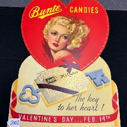 #2002 Vintage Bunte Candies Valentines Day Die Cut Store Display Featuring Zoe Mozert art Autograph