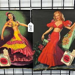 #2042 (2) Lucky Strike Cigarettes Ad Toppers