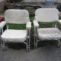 2 Durable Boat Chairs With Folding Frames