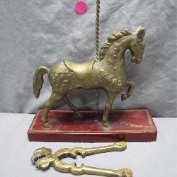 Brass Carousel Horse with Glass-Cutter Tool