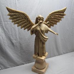 Wooden Angel Sculpture With Detachable Wings
