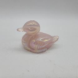 Small Pink Fenton Art Glass Duck
