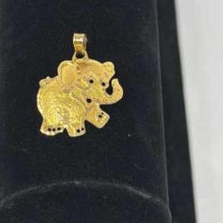 14k Gold Elephant Pendant