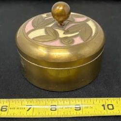 Art Deco Chase brass powder dresser box