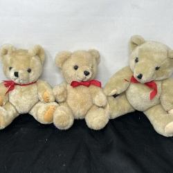 vintage set of Kel-Toy jointed plush teddy bears