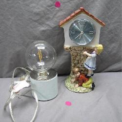 1977 GDR Grï¿½fenthal Ceramic Clock Figurine