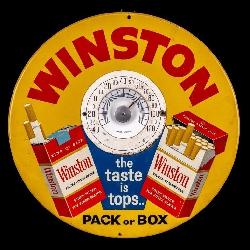 Winston Metal Advertising Thermometer, 9