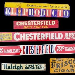 6 Metal Tobacco Advertising Signs