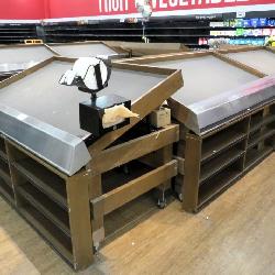 6ft Slant Produce Tables With Front Shelving Insert