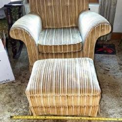 1970s mid-century armchair and matching ottoman