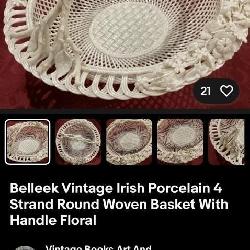 513 - VINTAGE BELLEEK PORCELAIN BASKET (F4)