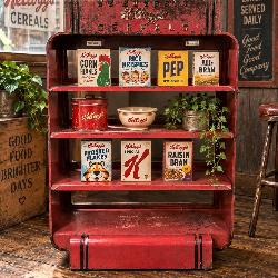 1930s Kellogg's Cereal Store Display Rack, Embossed Metal Advertising, Rare