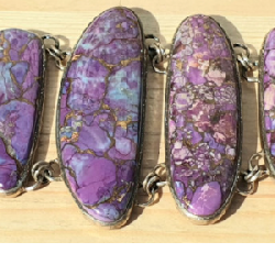Sterling & Purple Copper Turquoise Statement Braclet
