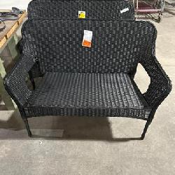 Eastlake Black Wicker Outdoor Stack Loveseat