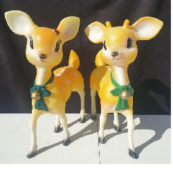 Vintage 24” Reindeer Blow Mold Pair Christmas Decor